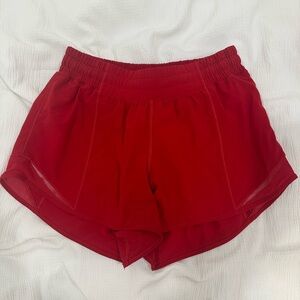 Lululemon Red Hotty Hot Shorts